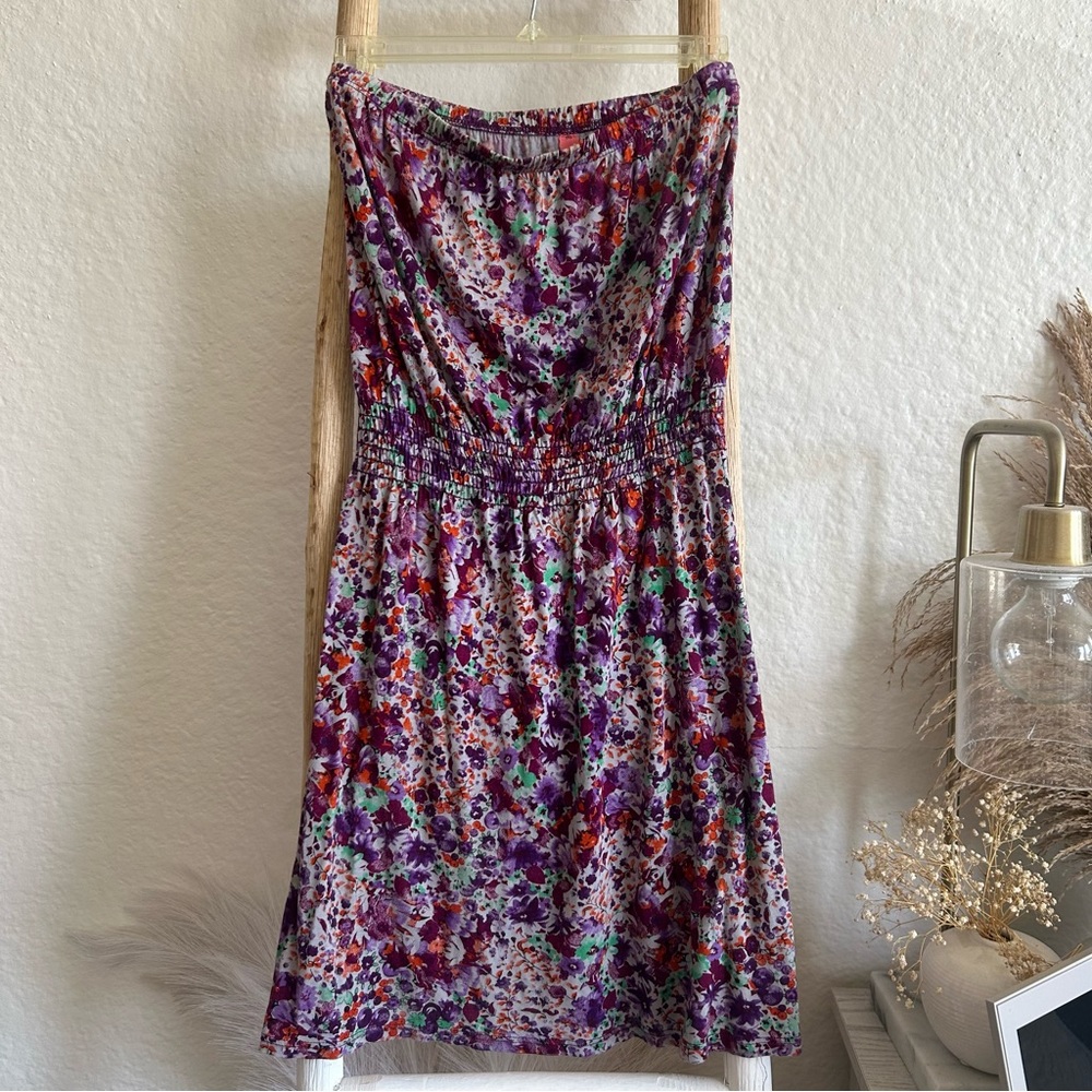 Eight Sixty Strapless Floral Dress
